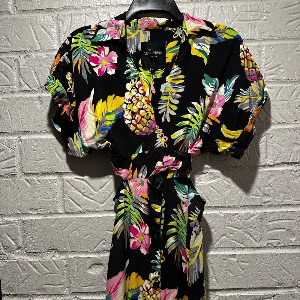 New Le Superbe Mai Tai Might I Dress in Black Tropi Cali Size 0 - Picture 6 of 13